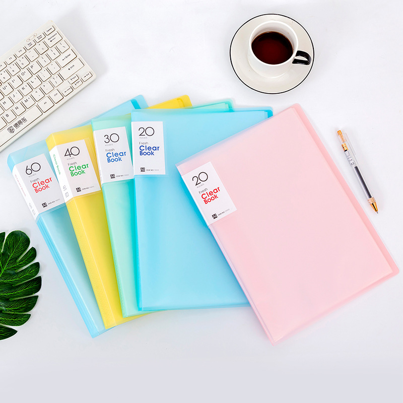 Spot transparent data book a4 loose-leaf folder pp student data Music folder test paper storage folder 30 pages 40 pages
