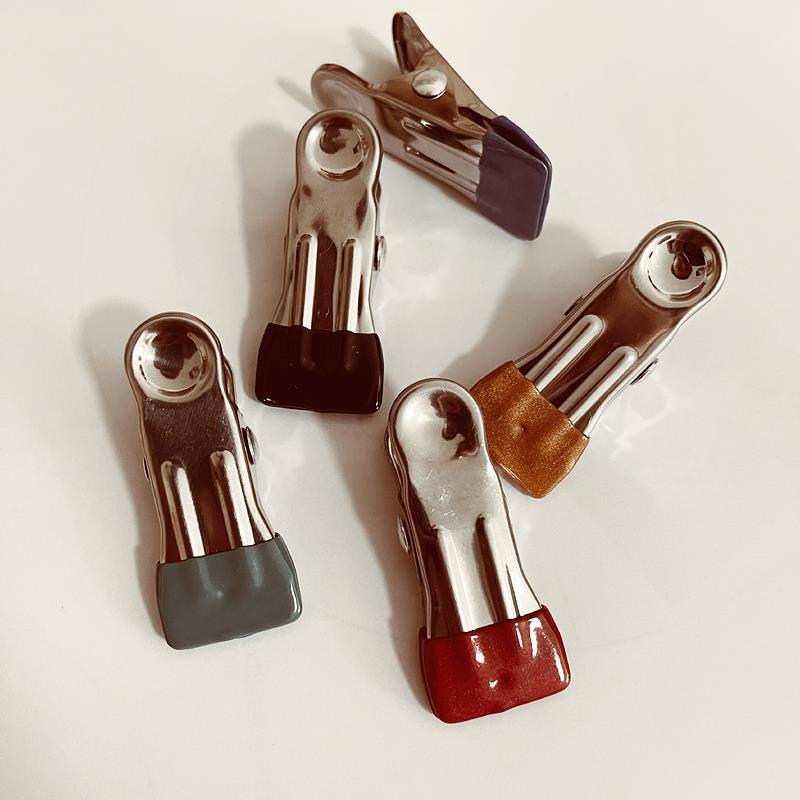 Dipping head leather non-marking clip stainless steel manual DIY leather fabric fixing clip does not leave marks