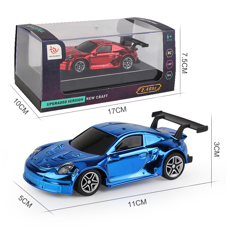 Cross-border mini remote control car 2.4g small light gold-plated pocket five-way racing simulation car model toy car