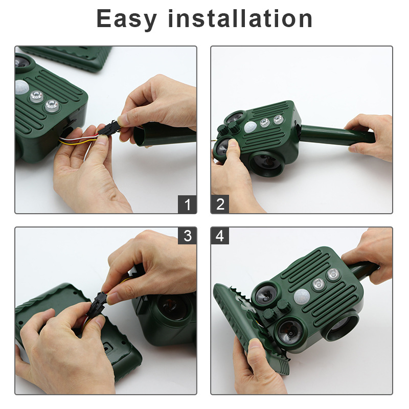 Amazon Solar Animal Repellent Outdoor Cat Repellent Dog Repellent Ultrasonic Solar Bird Repellent Factory
