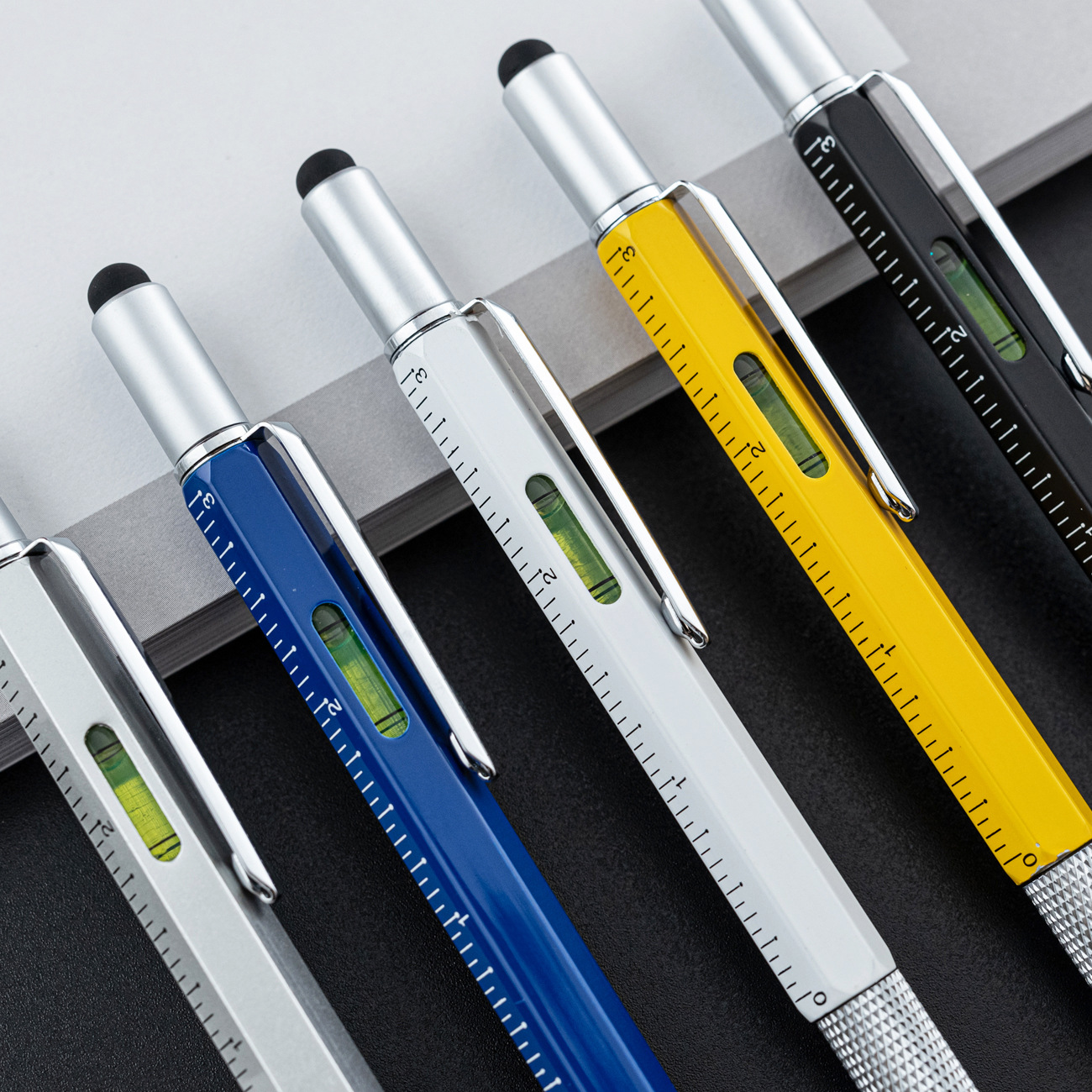 Multi-function pen six-in-one metal ballpoint pen spot scale level screwdriver capacitance pen creative tool pen