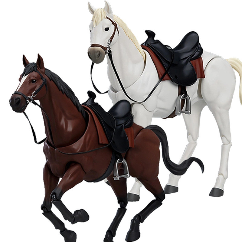 国産良質版関節強化figma馬2.0版素体白馬ブラウン馬可動フィギュア置物|undefined