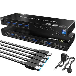 USB 3.0 sharing device KVM switch HUB 4-in-1-out HUB shared converter 4-port HDMI KVM