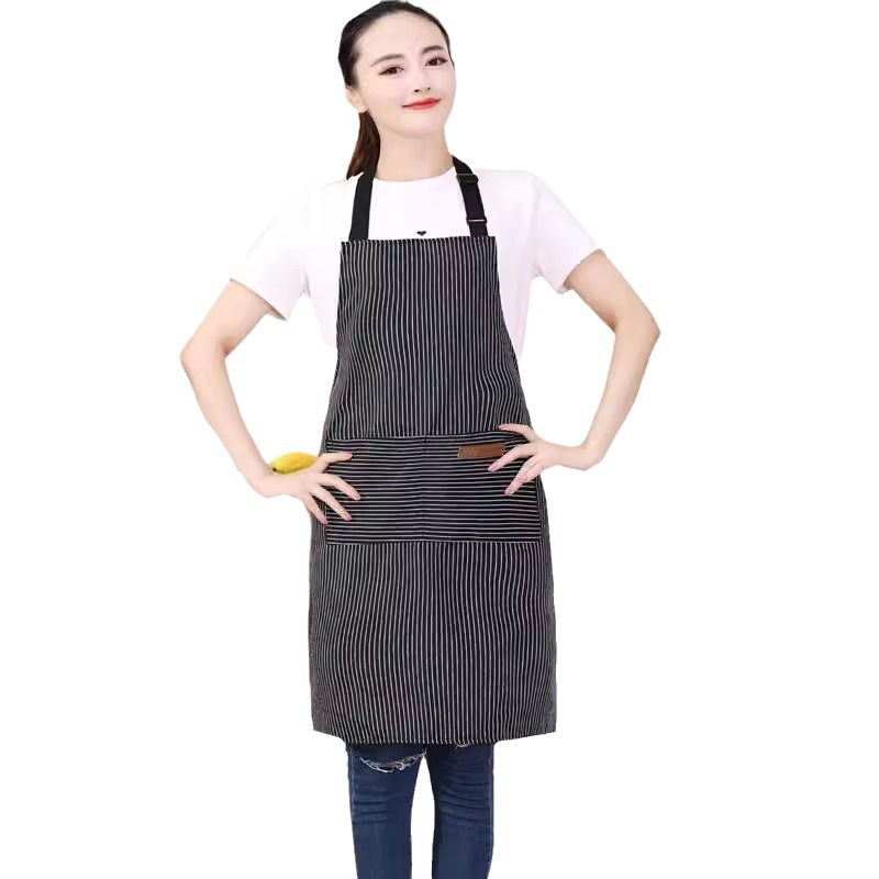 Factory in stock apron household cotton and linen printing advertising restaurant foreign trade custom small batch kitchen apron wholesale