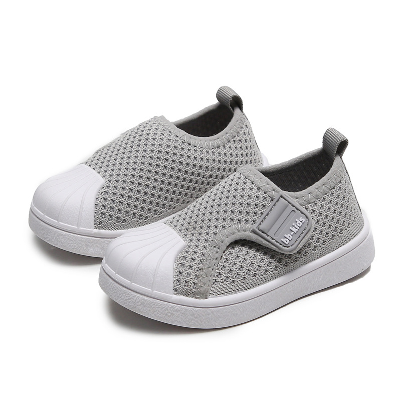 Spring and Autumn Children's Shoes Non-slip Soft-soled Children's Sneakers Men's and Women's Small and Middle-aged Children's Breathable Flying Woven Board Shoes Shell Head Baby