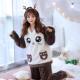 Autumn and Winter Women's Flannel Long-sleeved Pajamas Cute Plush Korean Style Thickened Winter Coral Fleece Home Clothes Set