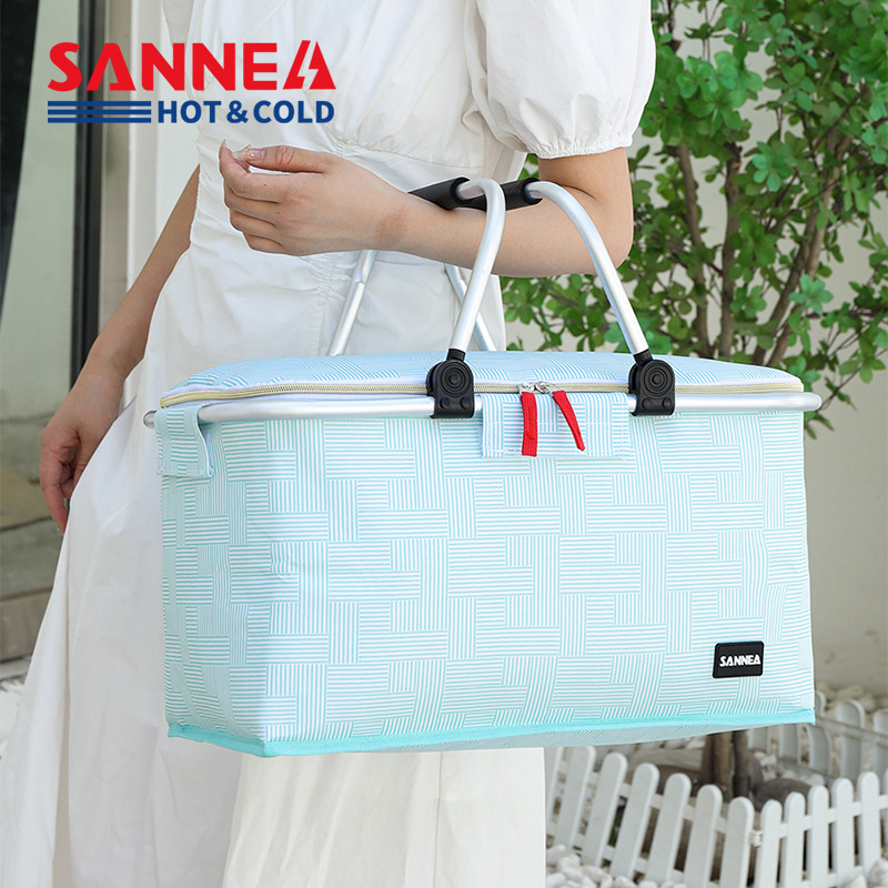 Sanneng New Thickened Insulation Bag Outdoor Portable Camping Picnic Basket Amazon Cold Ice Bag Cross-border Lunch Box Bag
