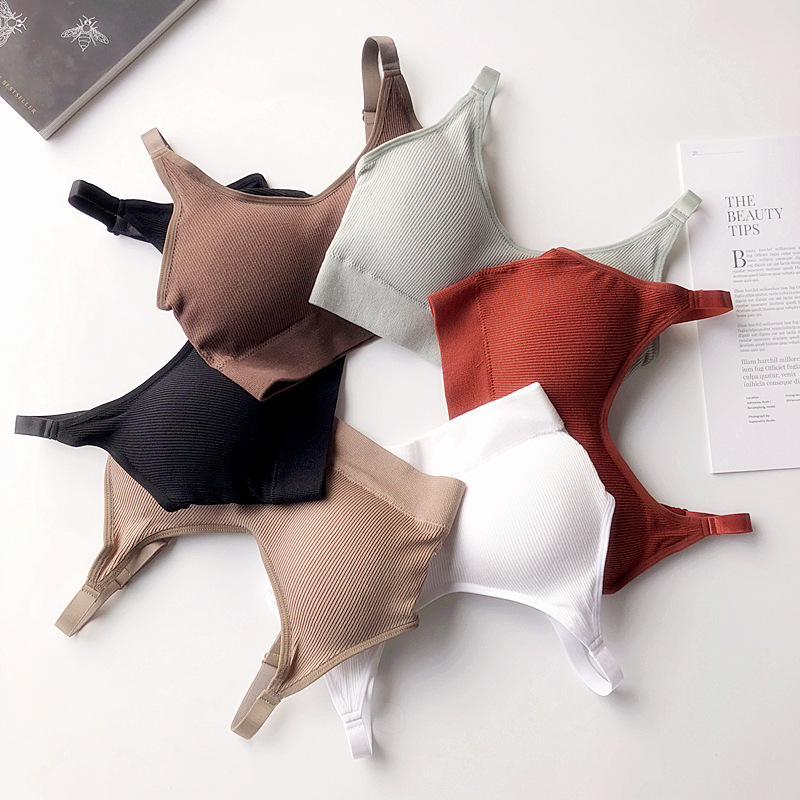 Cross-border Foreign Trade American Back-wrapped Yoga Vest No Steel Ring Tube Top Running Anti-slip Belt Chest Pad Sports Bra Underwear