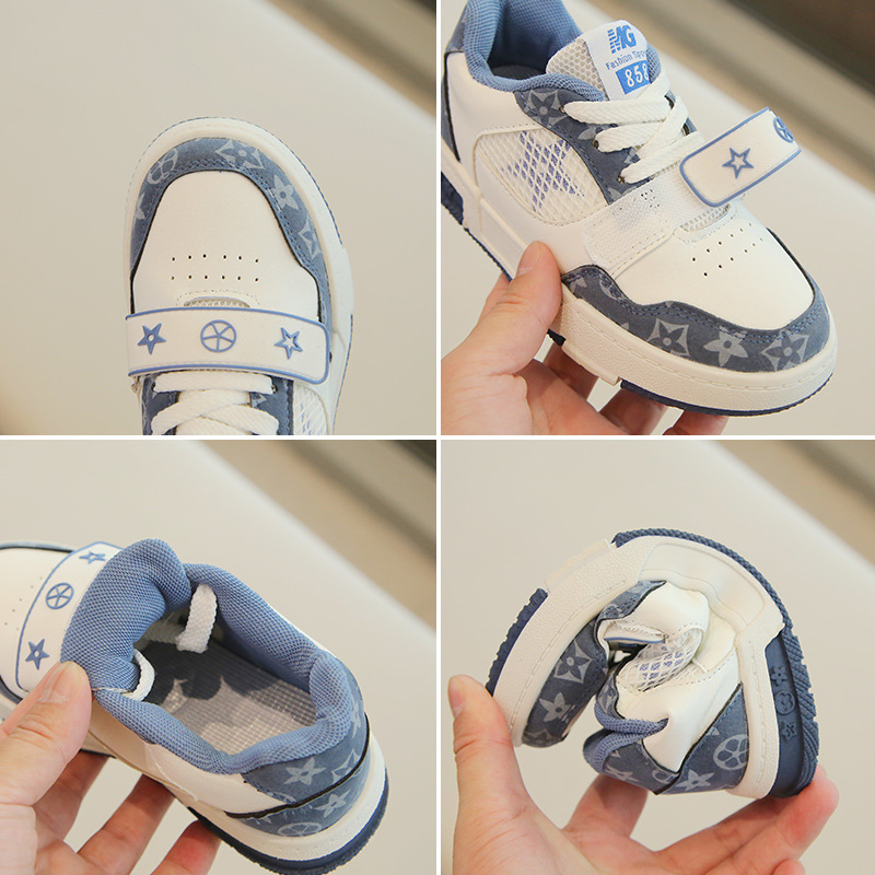 2023 spring new fashion casual children's sports shoes boys mesh large children's Velcro girls running shoes
