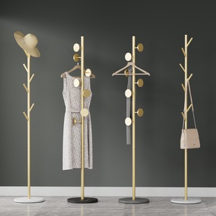Explosive Floor-standing Coat Rack Bedroom Light Luxury Rock Plate Metal Hanger Living Room Home Metal Bag Scarf Rack