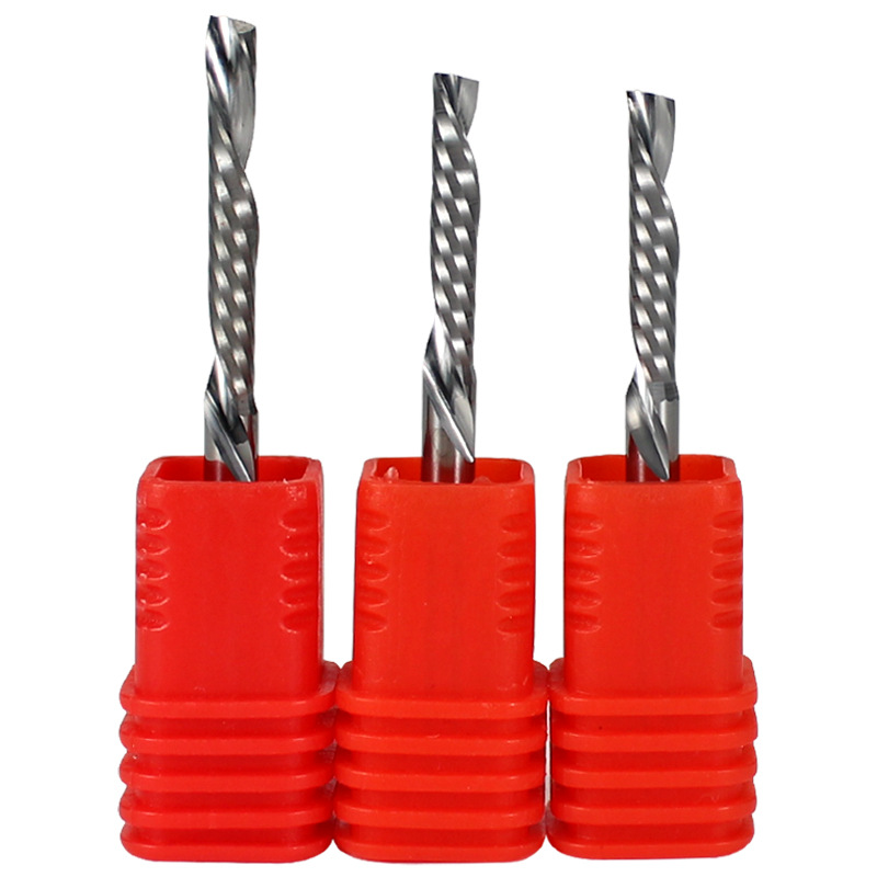 Hard Ba 5A left spiral down-cutting single-edged milling cutter acrylic pvc wood plastic board high-gloss alloy engraving milling cutter