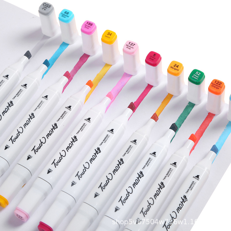 Painting touch marker pen color double head marker pen set Student color pen mark oily children's brush