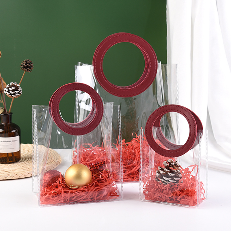 in stock Ins Style PVC Handbag Transparent Accompanying Gift Bag Candy Wedding Candy Festival Event Handbag Printable