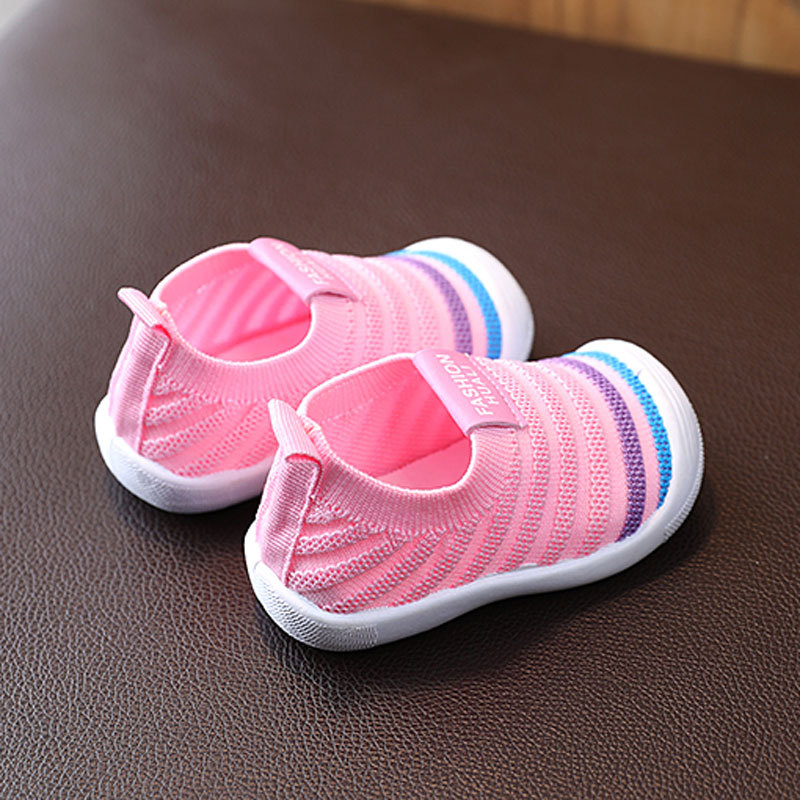 Children's shoes 2021 spring and autumn infant toddler shoes baby soft bottom no drop boys and girls cloth shoes knitted indoor and outdoor wholesale