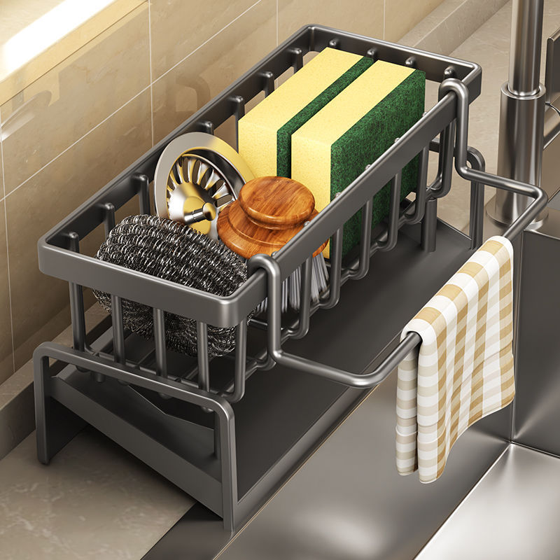 Kitchen Storage Rack Multifunctional Rag Drying Rack Household Sink Sponge Detergent Dishwasher Table Top Storage Artifact