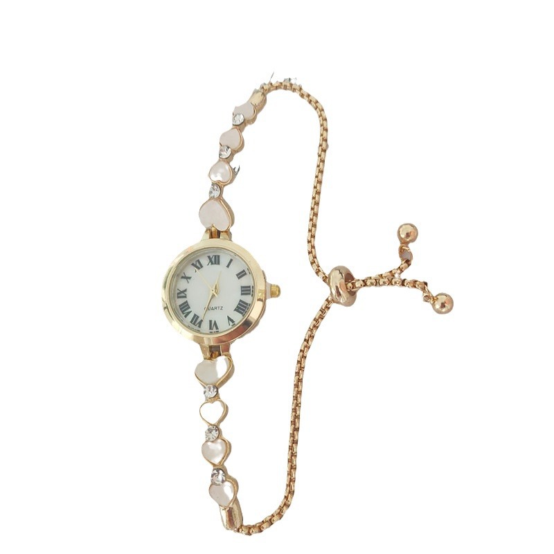 Foreign trade explosions fashion thin with diamond love ladies watch pull rope free adjustment heart bracelet watch wholesale