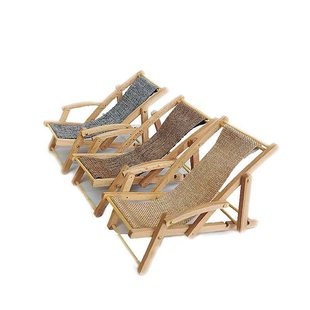 Doll House beach chair model recliner miniature wooden crafts ornaments model