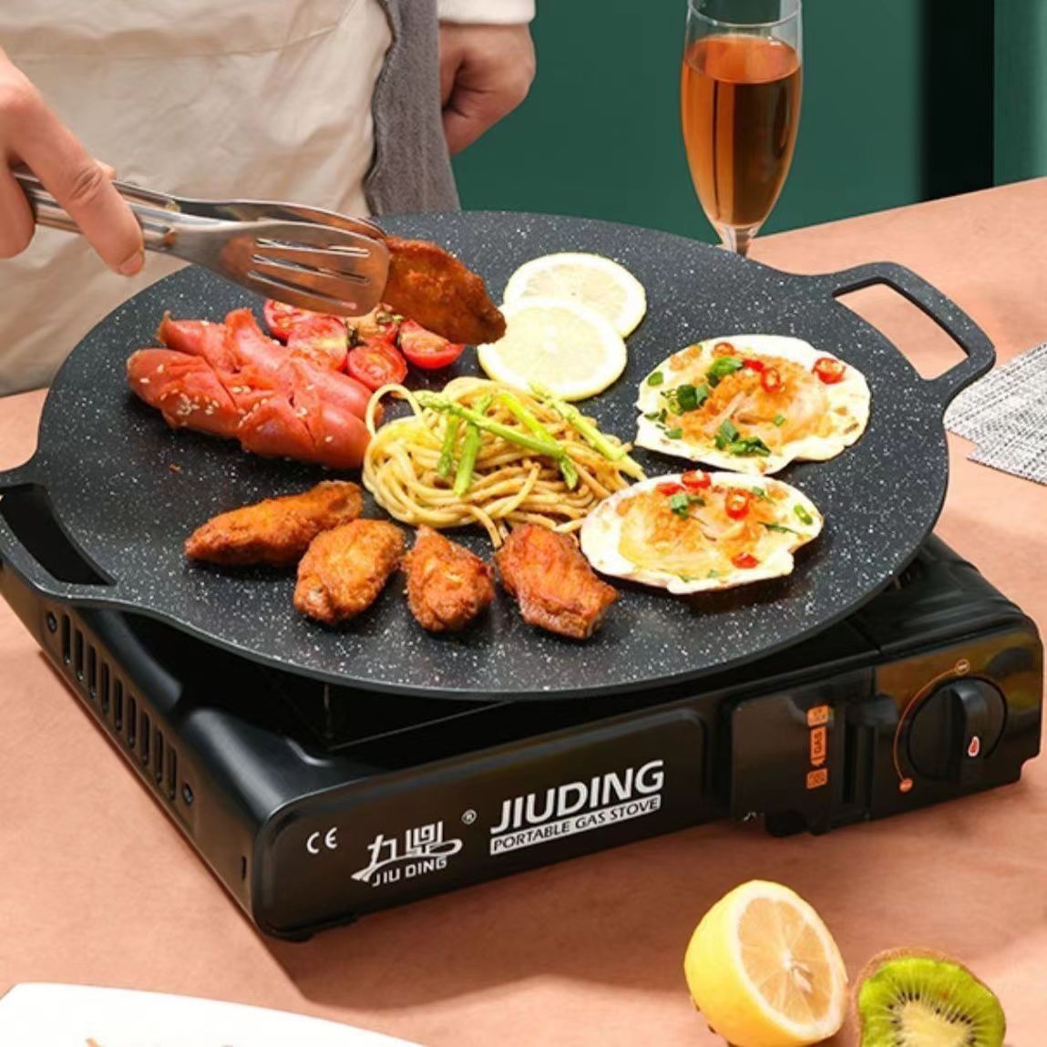 Outdoor Barbecue Plate Cartridge Oven Barbecue Pan Household Maifanite Barbecue Plate Korean-style Teppanyaki Induction Cooker Grill Plate