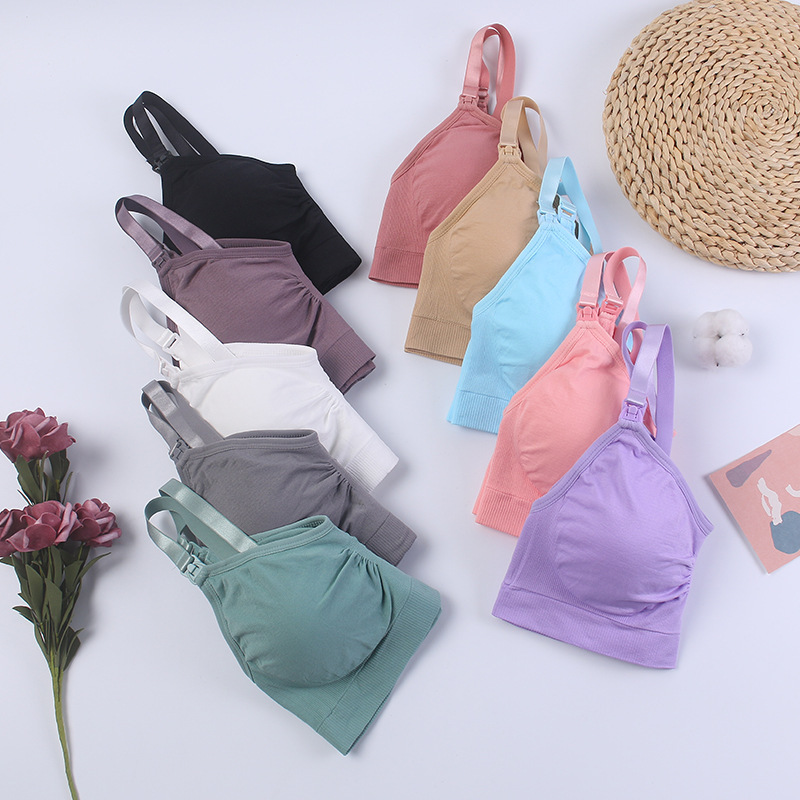 看護 Bralette ワイヤレス快適な通気性のシームレスなクロップトップタンクトップ授乳用母親官能的なレーストリム|undefined