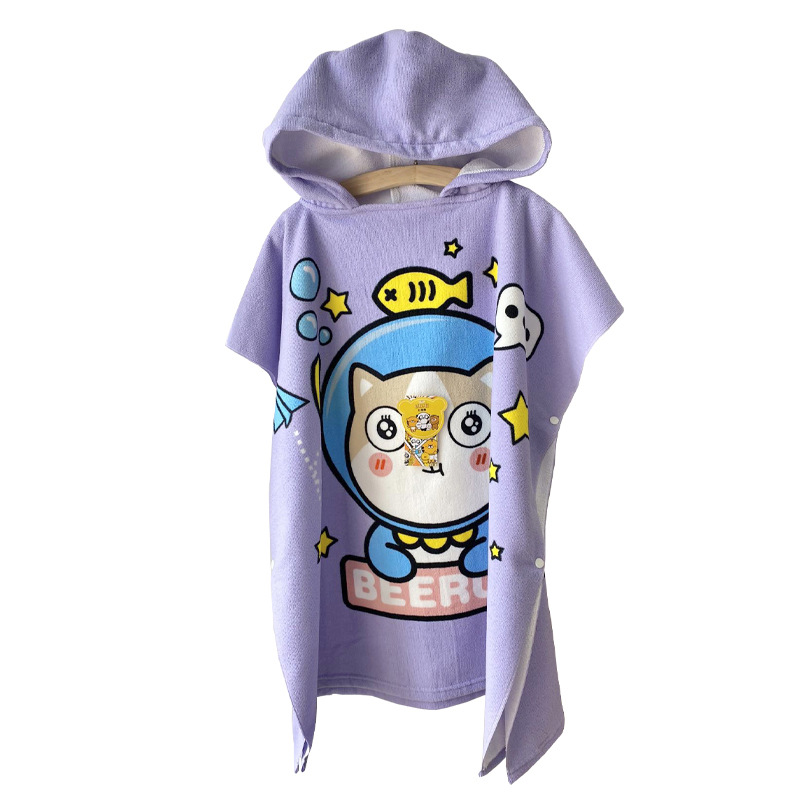 Yaxing Joint Birus Hooded Children's Bath Towel Cape Baby Hooded Bathrobe Cartoon Wearing Quick-drying Bath Towel