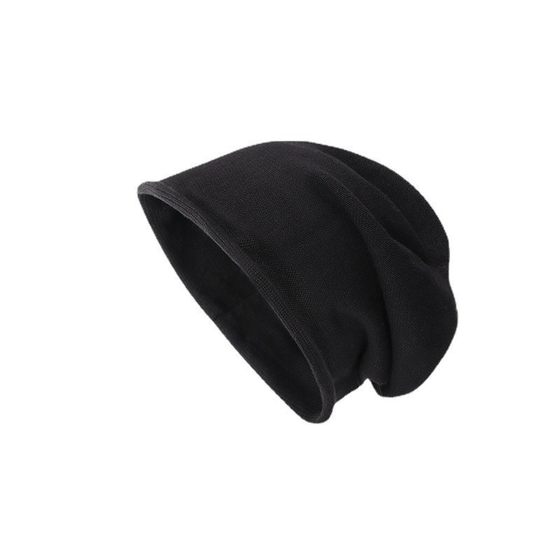 Knitted Hat Children's Autumn and Winter Heap Hat Japanese Black All-match Wool Big Head Baotou Moon Cold Hat Men's Fashion