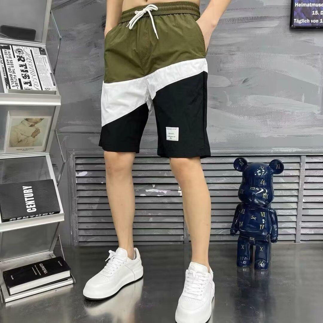 Casual Shorts Men's Summer New Fashionable Ice Silk Thin Five-point Pants All-match Color Matching Quick-drying Sports Short Pants