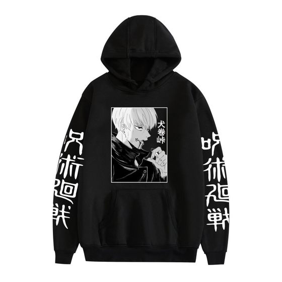 jujutsu kaisen five-piece Wu mantra back war dog roll spring hooded sweater boys and girls pullover European size