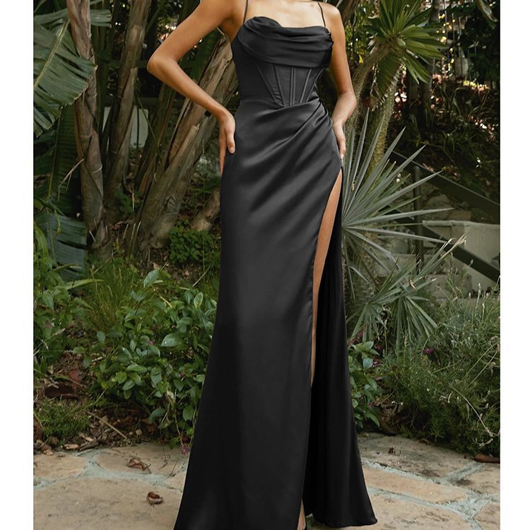 LY2219 Amazon Explosions ins Elegant High Quality Strap Backless Long Floor Mopping Dress