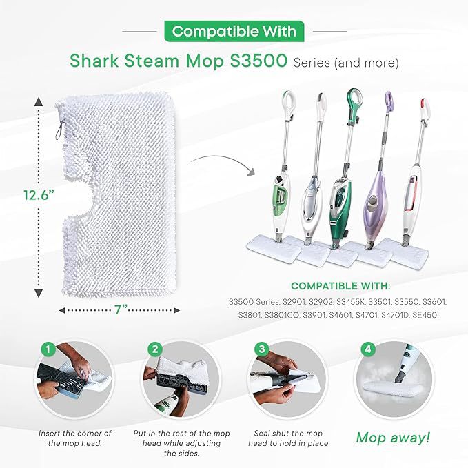 S3500 steam mop cloth cover S3501 shark fiber cloth cover S3901 replacement pad chenille flat cloth head