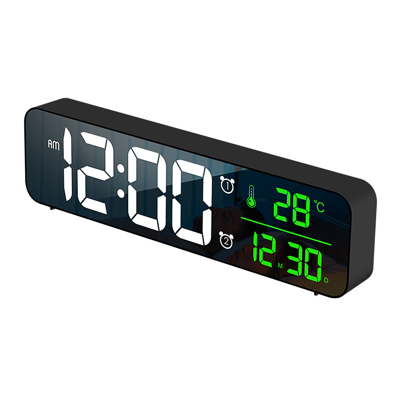 Factory direct LED alarm clock creative calendar large digital display electronic clock luminous mute elderly plug-in