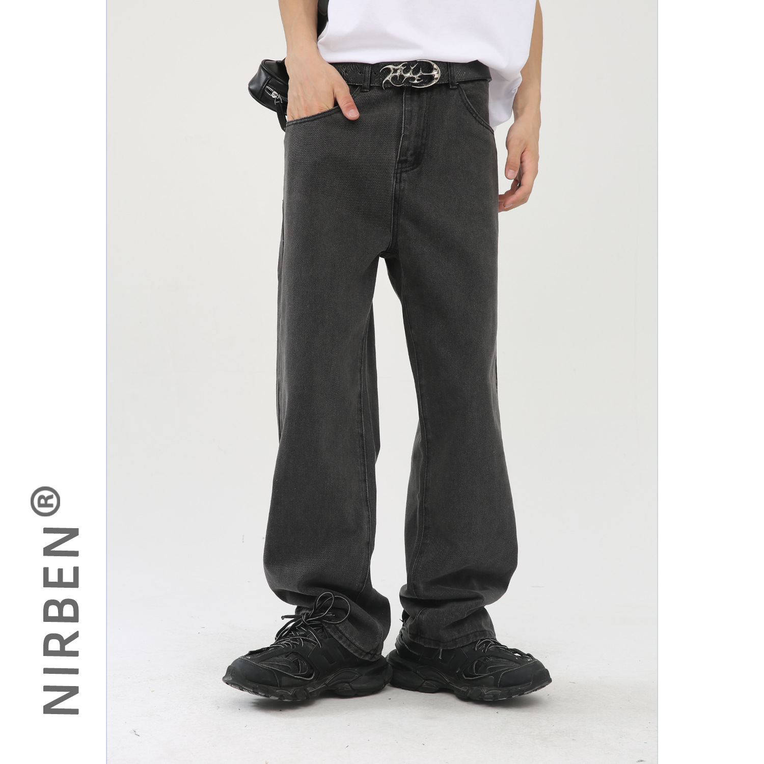 nirben Denim | Loose Korean Versatile Slim Washed ins Straight Leg Long Trendy Men's Trendy Pants