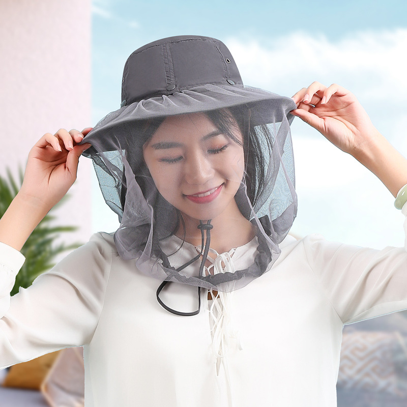 Outdoor anti-mosquito anti-bee anti-sun shawl hat men and women leisure sunshade fisherman fishing leisure hat mask