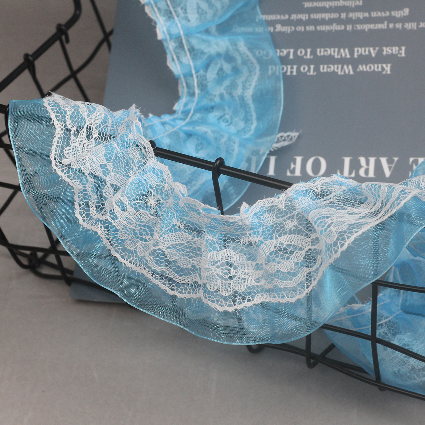 Spot 5cm lace snow yarn with double layer fungus collar pleated home textile accessories clothing accessories discount lace 714