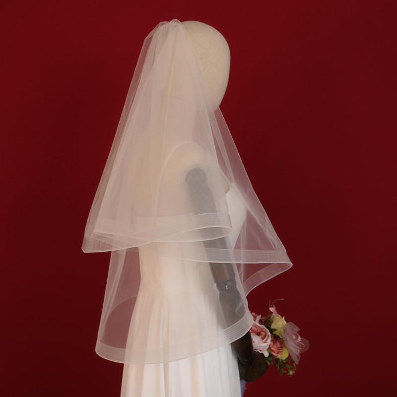Bridal veil French retro stretch net double Mori wedding wedding simple headdress short factory direct wholesale