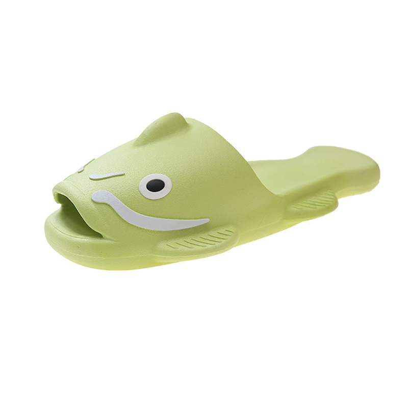 2024 Summer New Cartoon Catfish Platform Casual Slippers Women's Ins Internet Celebrity Couple One-word Beach Fish Slippers