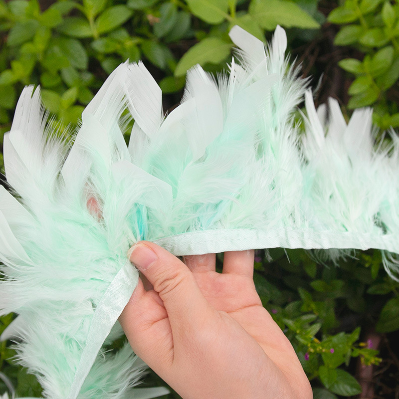 Factory supply diy feather white fire piece feather cloth strip car anti-slip mat clothing accessories decorative materials