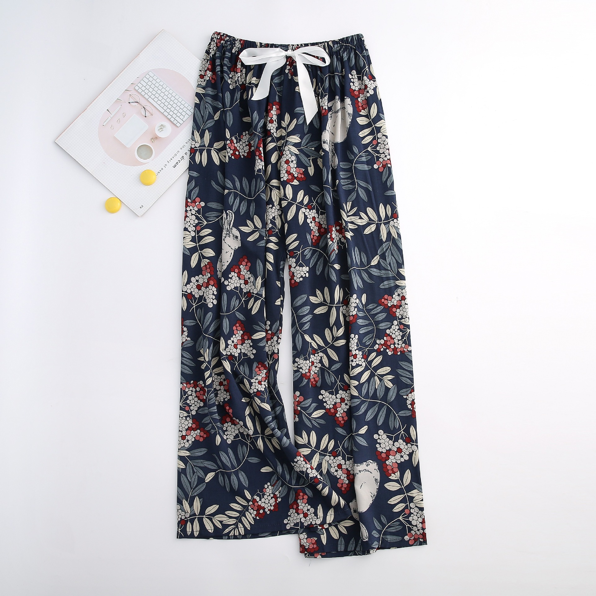 Pyjamahose aus Baumwolle und Seide für Damen, weite Hosen, Außenhandel, Sommer, neue große Größe, lockere Oberbekleidung für Schwangere_voghion.com