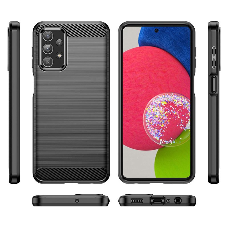 For Samsung A23 5G Phone Case Samsung Galaxy A23E Brushed Carbon Fiber Protective Case Anti-drop Soft Case