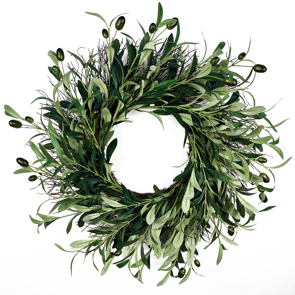 Amazon transfronteriza boutique simulación de oliva guirnalda de frutas decoración de la puerta colgante de pared decoración del hogar flor falsa en stock