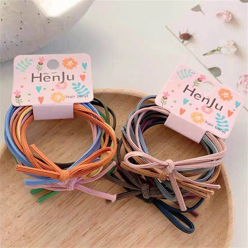 ins Style Hair Rope Girls' Hair Loop Hair Rope Basic Korean Style Cute Internet Celebrity Simple Elegant Rubber Band Hair Accessories