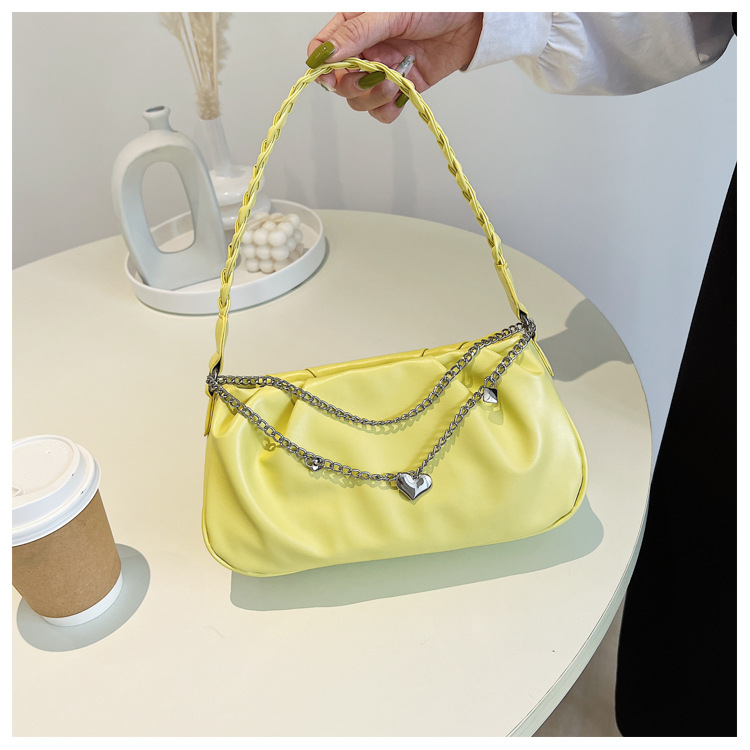 Niche Design Bag Women's Pleated Cloud Square Handbag Simple All-match Small Fresh Style Zipper Chain Underarm Bag_voghion.com