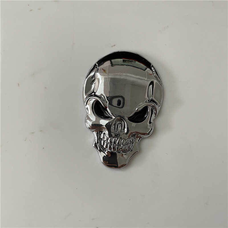 Car Personality Modification Demon Skull Metal Sign Car Sticker Electroplated Car Mark Gold and Silver Black