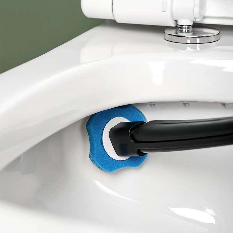 Disposable toilet brush set no dead angle toilet brush no hole wall-mounted toilet brush with cleaning replacement head