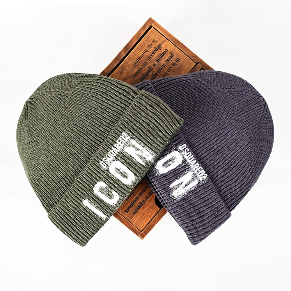 Cross-border supply DSQ2 cold-proof black hat men's autumn and winter knitted hat winter warm tide hat cold hat wool hat