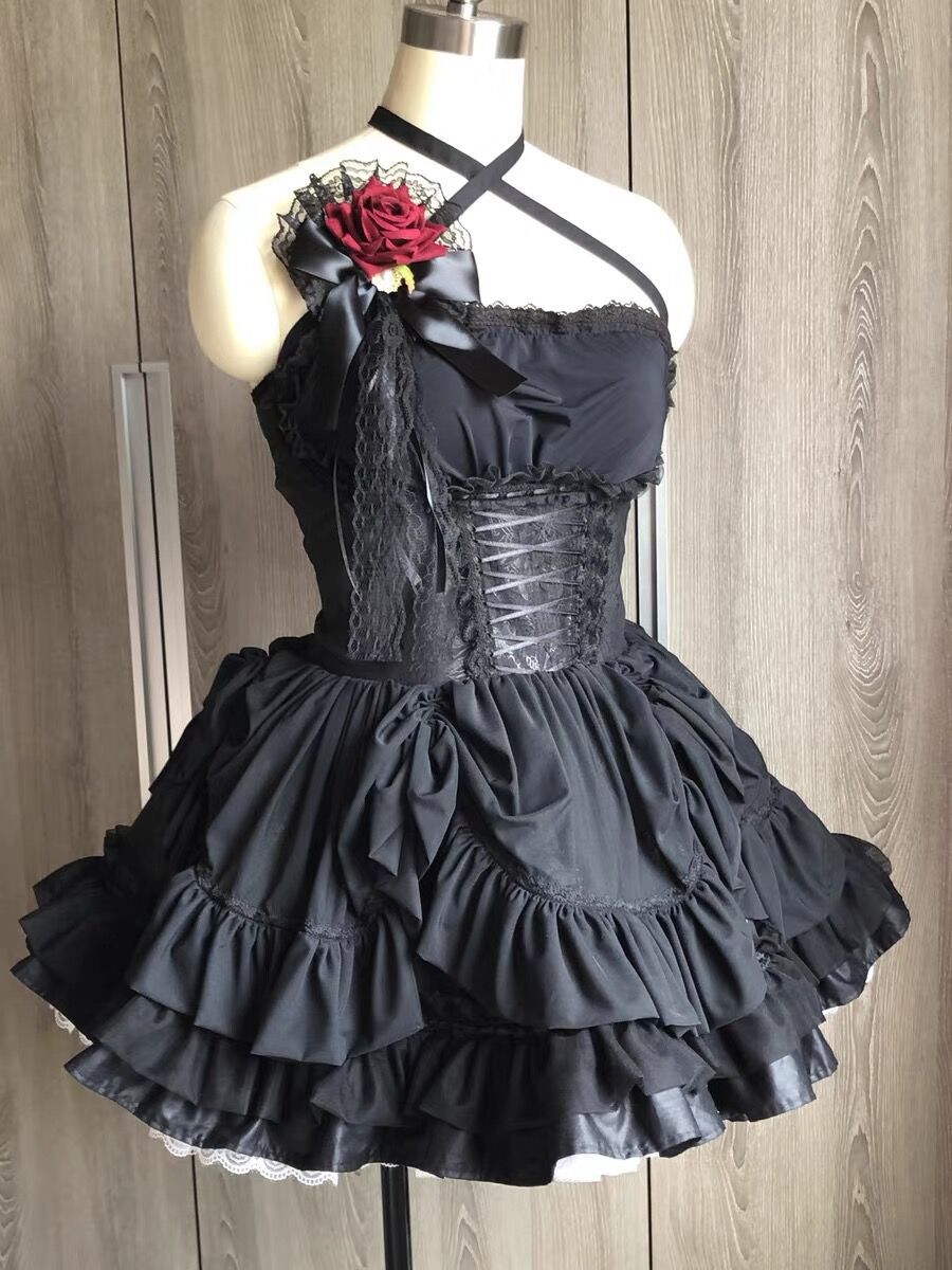 Palace wind Lolita cla hair accessories Velvet Rose Ball hairpin Gothic Lolita hand-made dark to die