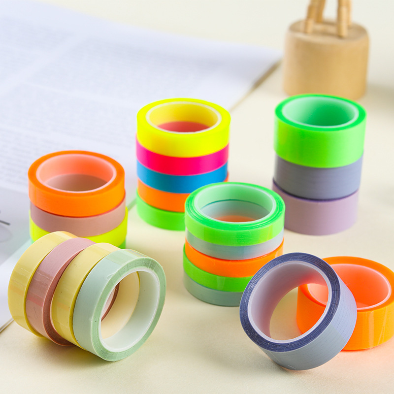 Rainbow Candy Color Decorative Very Fine Note Tape Hand Tear Mark Student ins Hand Account Transparent Index Sticker
