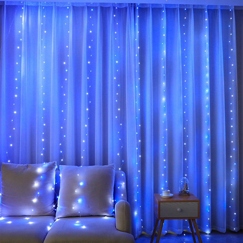 Factory direct supply led copper wire curtain light string usb remote control Christmas decoration atmosphere light string large wholesale