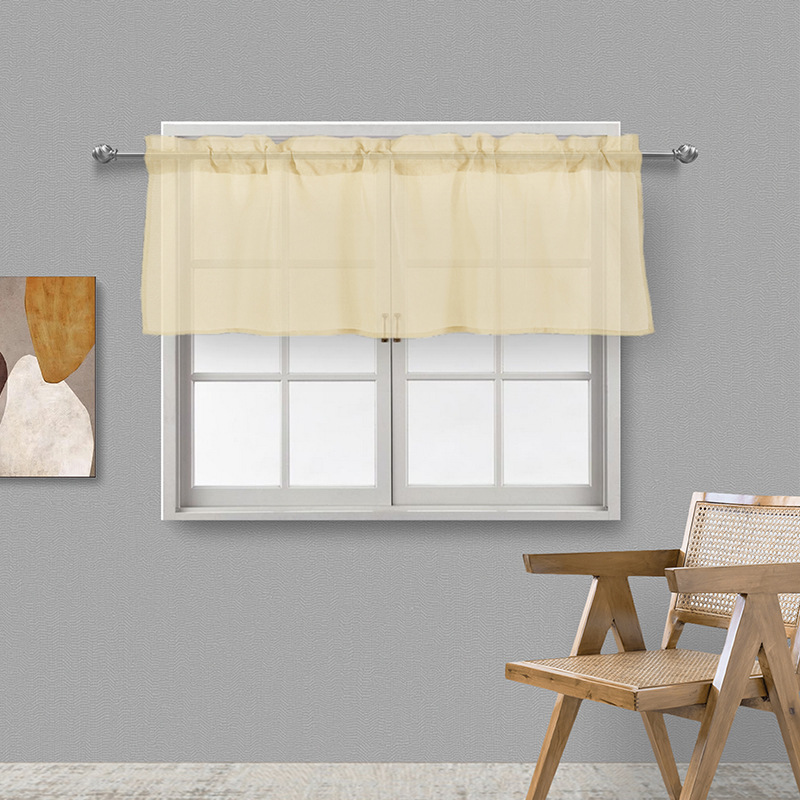 Factory supply solid color hemp yarn curtain rod curtain kitchen curtain curtain foreign trade finished curtain