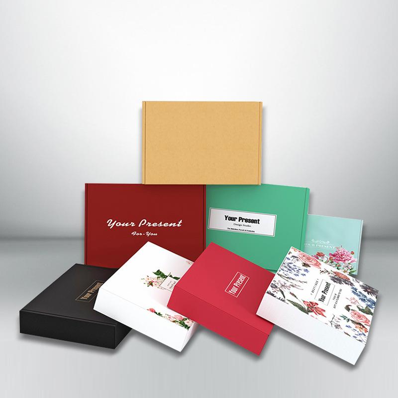 Color box packaging box custom small batch white cardboard necklace jewelry drawer box watch bracelet magnetic suction flip gift box