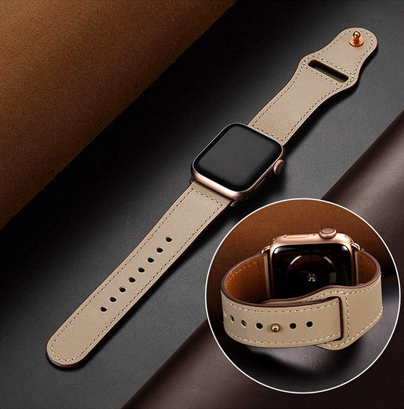 Suitable for Apple Watch iWatch connector strap head layer cowhide Apple Watch genuine leather strap